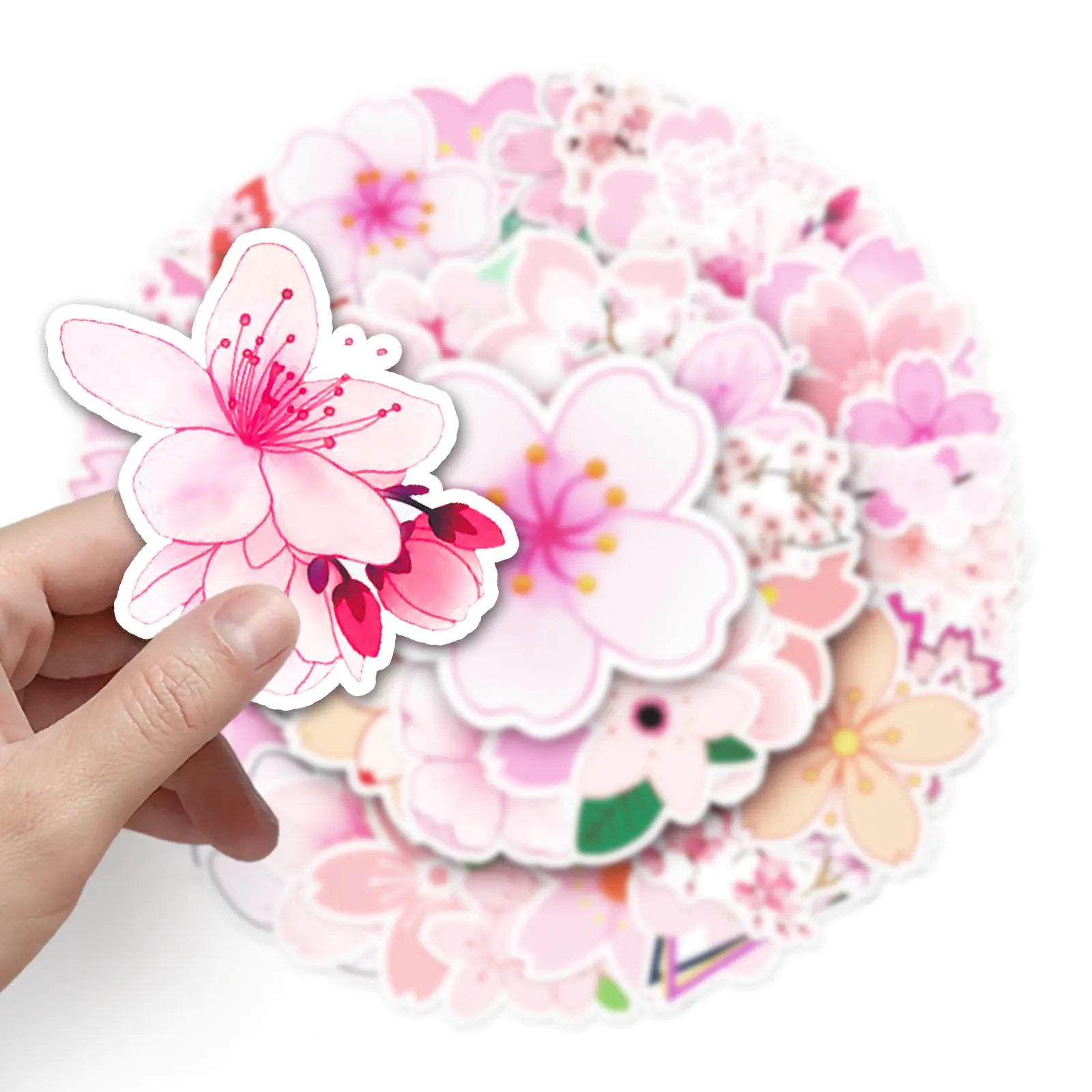 50 Cherry Blossom Graffiti Stickers for DIY Projects
