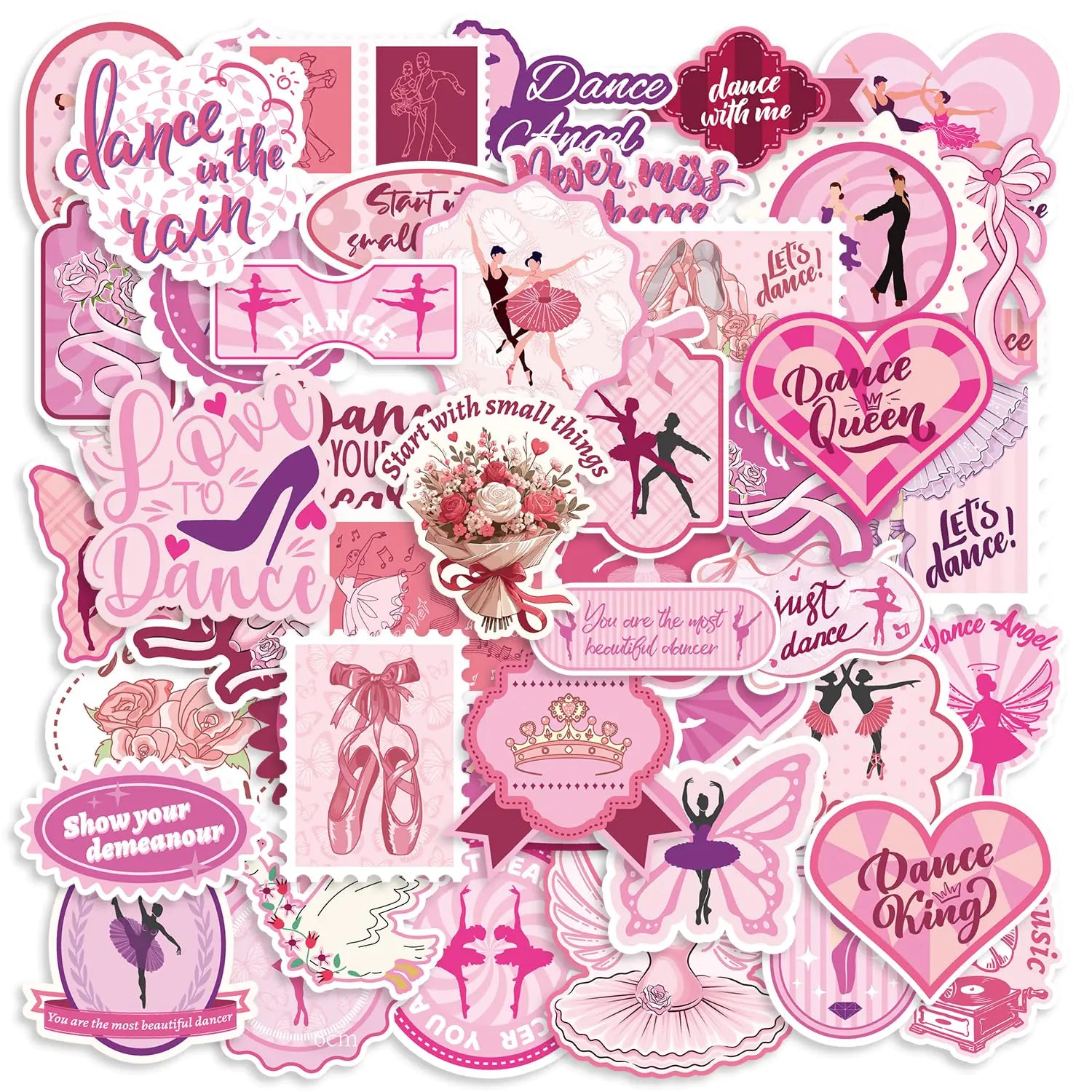 50pcs Creative Dance Stickers Cute Cartoon Stickers