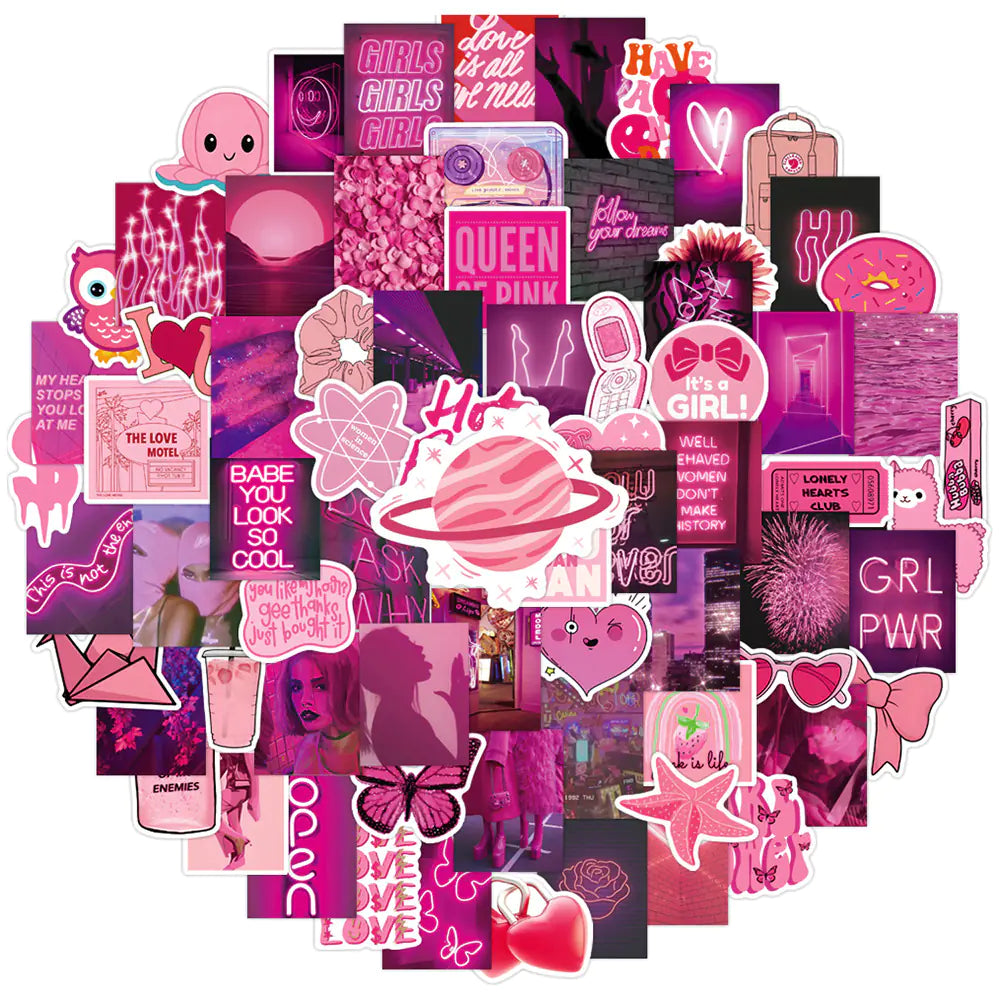 100 PCS Waterproof Black Graffiti Stickers for Decor