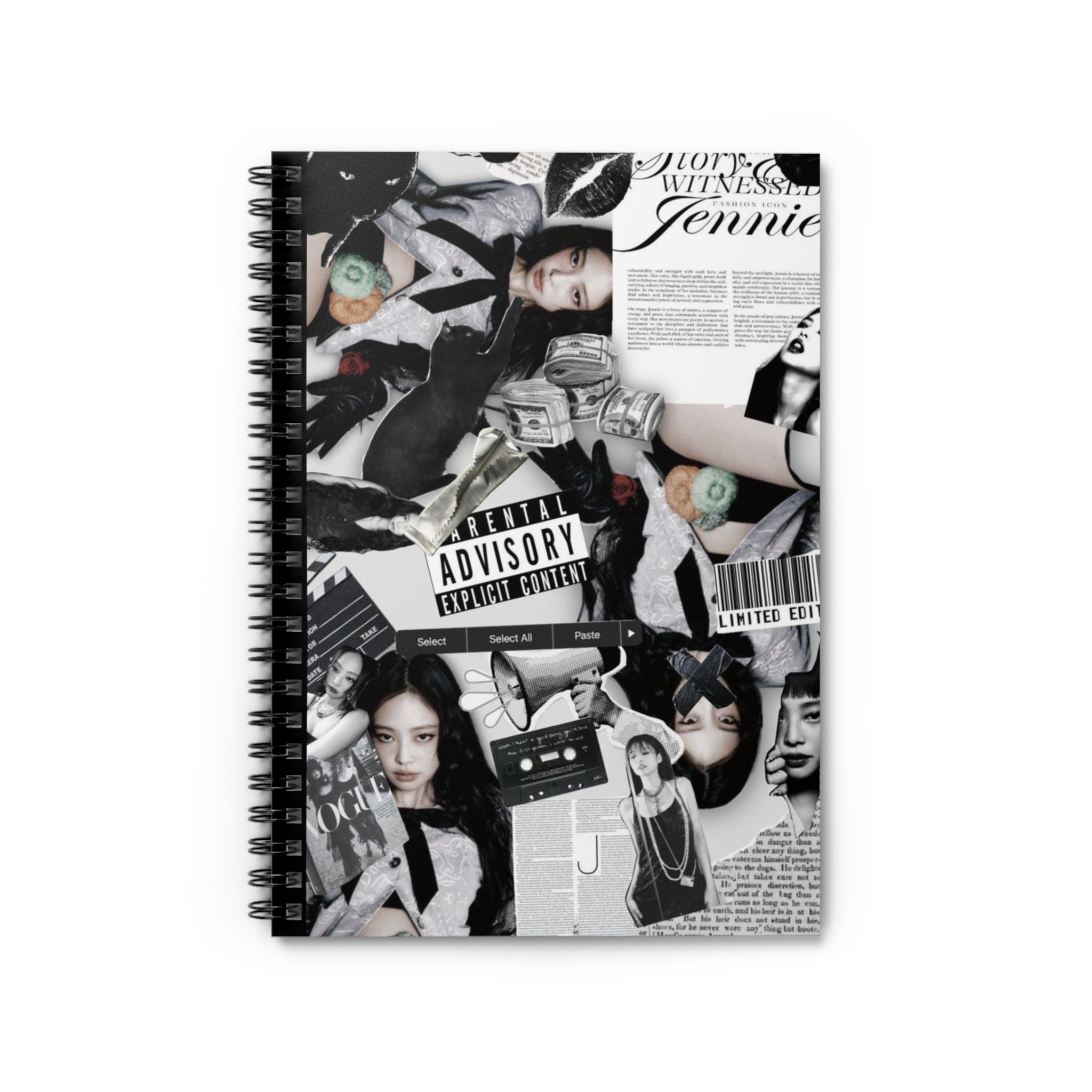 Jennie Spiral notebook (Black and White 2nd ver.)