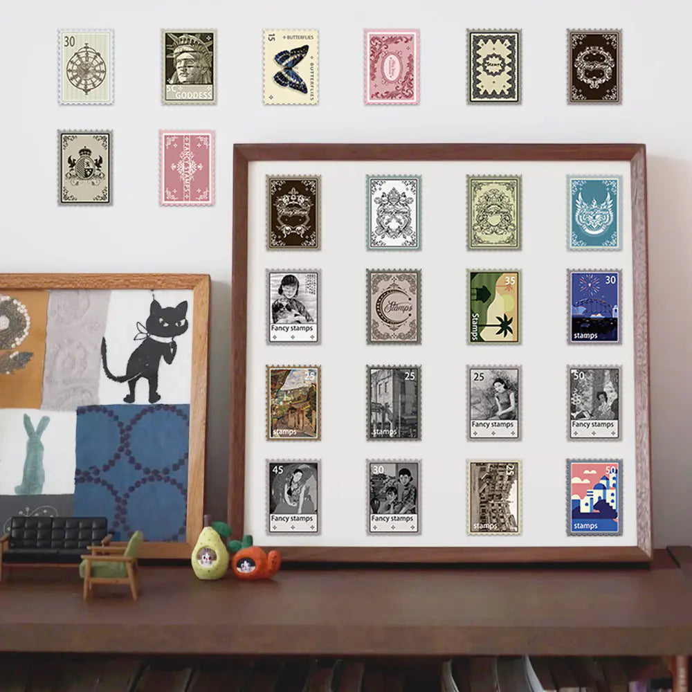 55 PCS Retro Art Postal Stickers for Phones & Notebooks