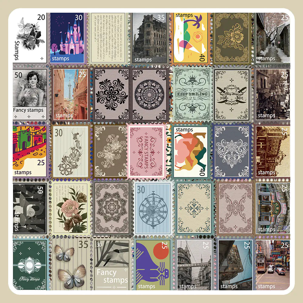 55 PCS Retro Art Postal Stickers for Phones & Notebooks