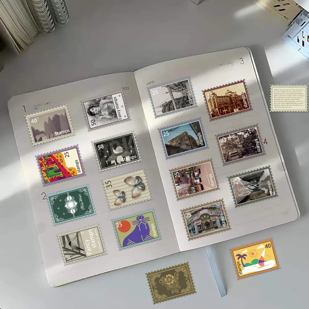 55 PCS Retro Art Postal Stickers for Phones & Notebooks