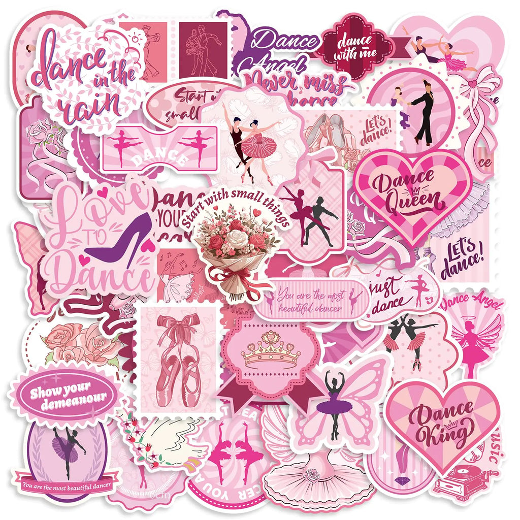 50pcs Creative Dance Stickers Cute Cartoon Stickers