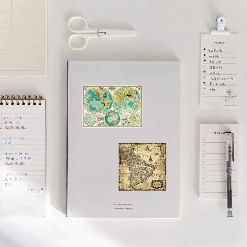 55 PCS Waterproof Nautical Map Hand-book Stickers Set