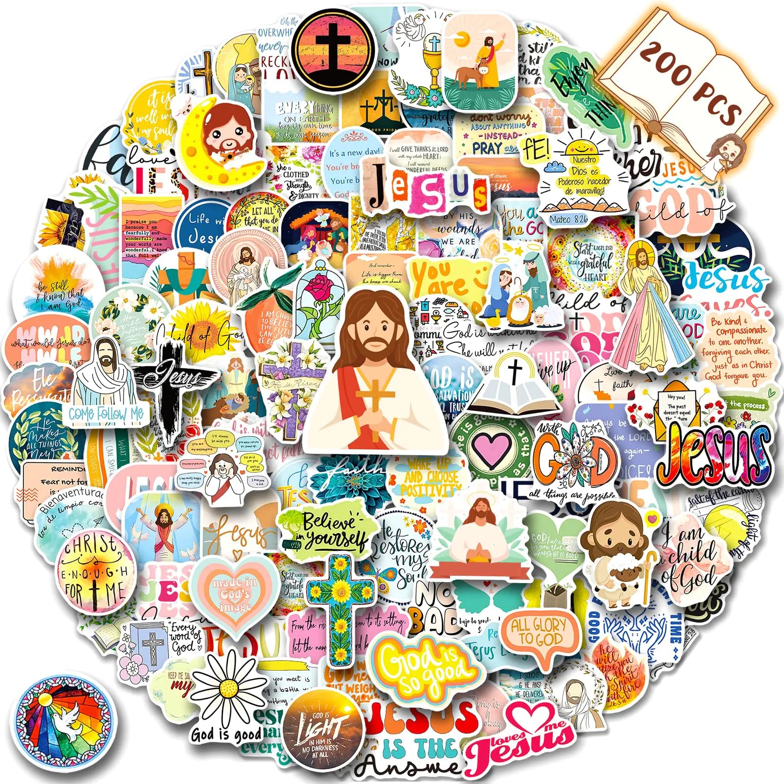 200PCS Jesus Christian Stickers Religious Stickers