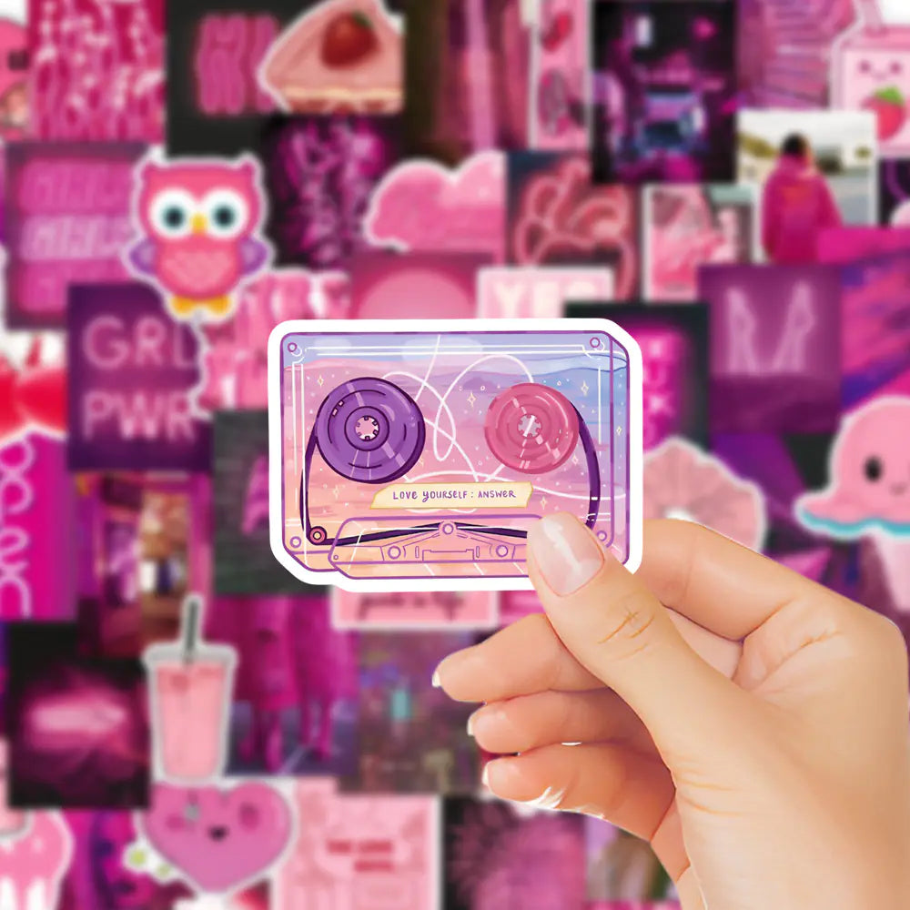 100 PCS Waterproof Black Graffiti Stickers for Decor