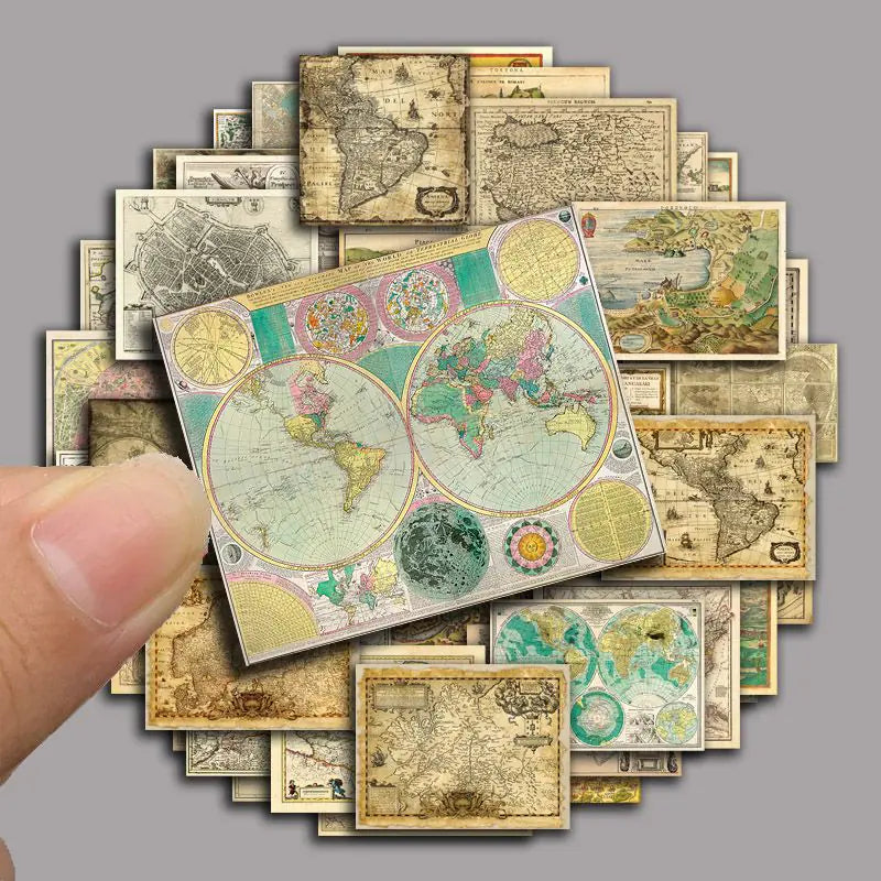 55 PCS Waterproof Nautical Map Hand-book Stickers Set