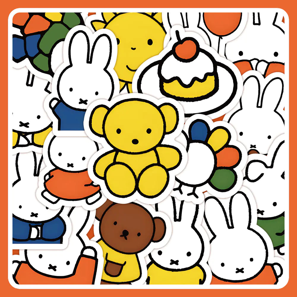55 PCS Miffy Rabbit Waterproof Decorative Stickers